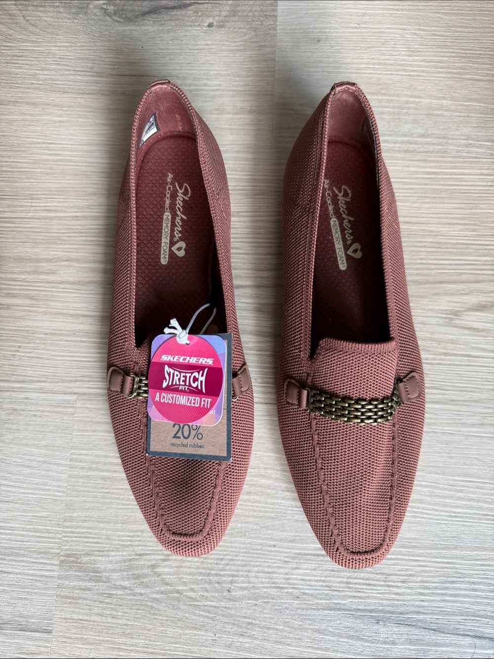 Skechers Women’s Stretch Slip-On Loafers in Dusty Rose/Brown Sz8.5